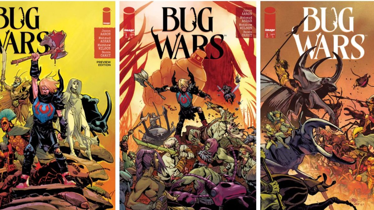 bleedingcool's tweet photo. Jason Aarion and Mahmud Asrar Launch Bug War From Image Comics In 2025 #bugwar 🔗 https://t.co/P30cyU2WSe https://t.co/KBrhZQxIQ0
