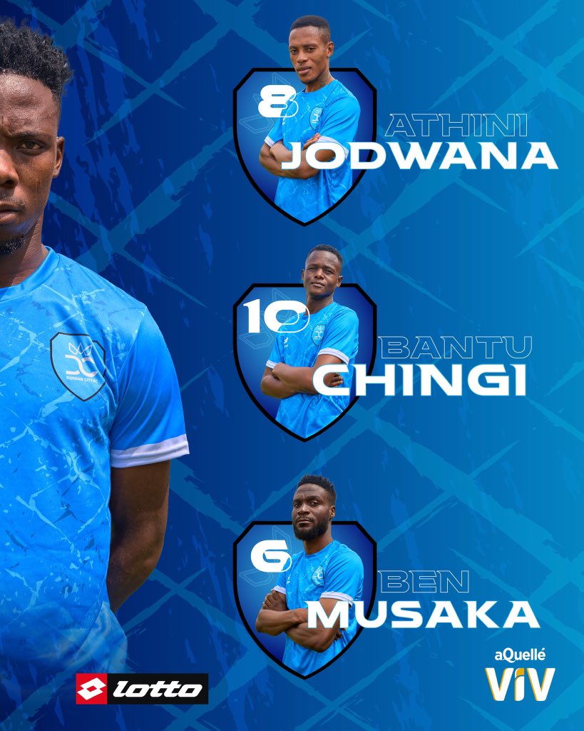 DurbanCity_FC's tweet photo. Controlling the game, connecting the play! Our midfield maestros are ready to dominate๐ช๐ฏ
#MidfieldMastery #GameChangers #DurbanCityFC #RiseWithUs https://t.co/3k8vtKTHxw