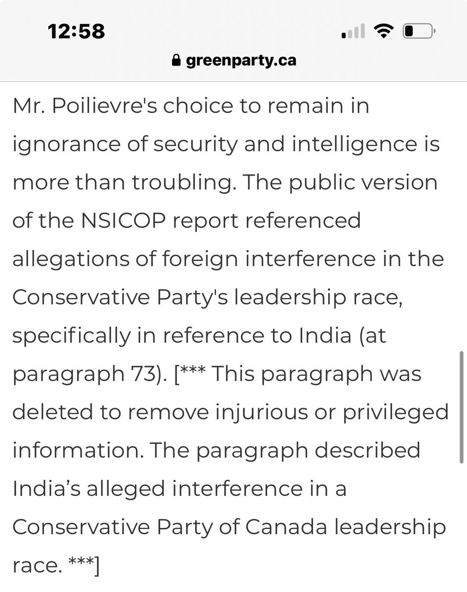 ItsDeanBlundell's tweet image. Green Party Leader Elizabeth May just put Pierre Poilievre in a body bag. 

The only logical reason PeePee won’t get his NatSec background check at this point? 

He knows he won’t pass it.