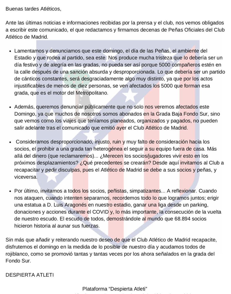 Plataforma Despierta Atleti tweet media