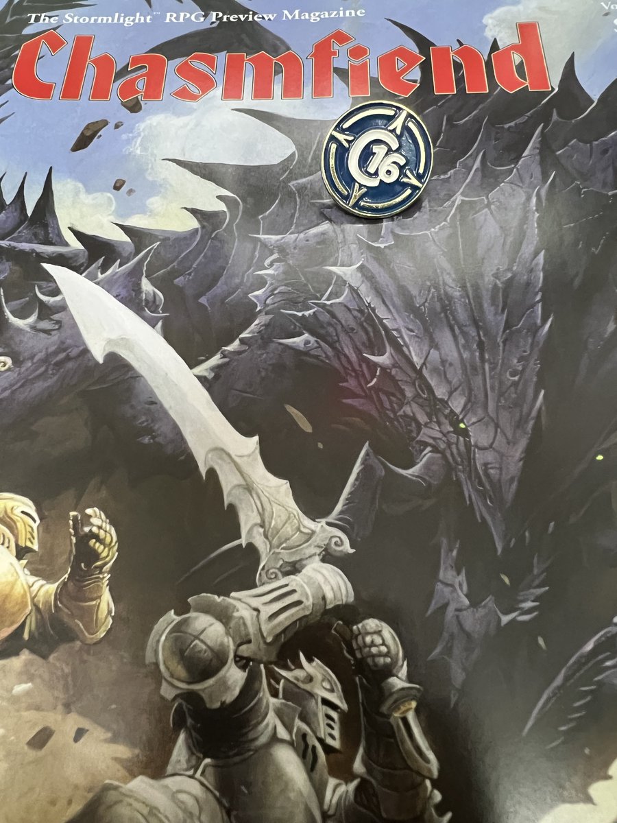 ¡Celebramos nuestro 1r aniversario con un sorteo! ¿Queréis ganar una revista Chasmfiend en físico con info sobre el Cosmere RPG y un pin de Cosmere 16? Solo hay que seguir las instrucciones que adjuntamos. Tenéis doble oportunidad si participáis por aquí y en Instagram ;) Fortuna