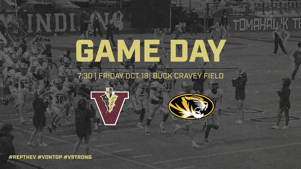 FootballVidalia's tweet photo. Tomorrow night, we take on the Tigers from Swainsboro in a BIG region matchup! It’s Camo night, so we need a big crowd to show up, and show out for the Indians! #RepTheV #VOnTop #VStrong https://t.co/V6GtCXlG9p