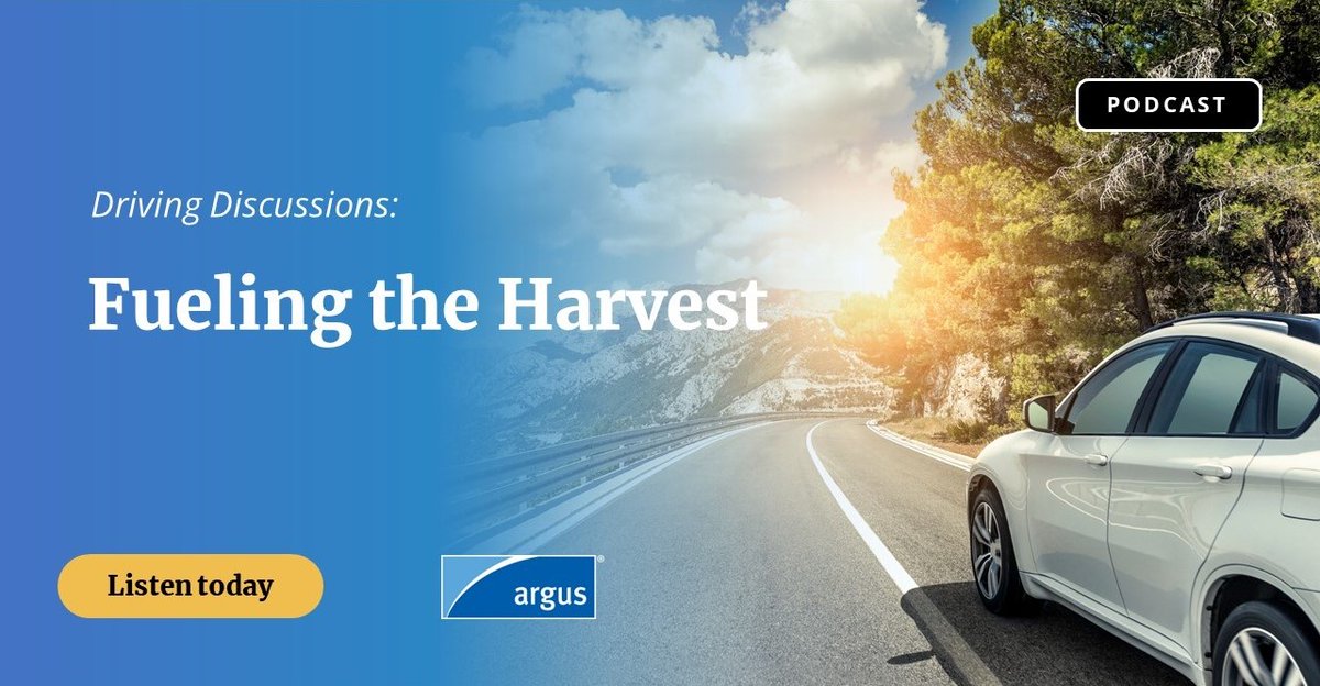 ArgusMedia's tweet image. 🎙️𝗣𝗼𝗱𝗰𝗮𝘀𝘁 | Listen now to get insights on the harvest season in the US in general. And specifically how inventories, refinery maintenance and prices are factoring into this year's harvest: okt.to/7V4uDZ

#diesel #refineries #oilindustry #commodities #argusmedia