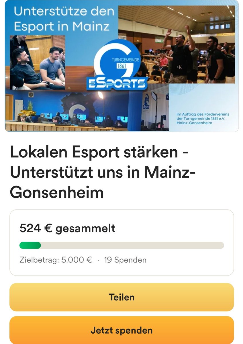 Die ersten 500€ sind geknackt!

Vielen Dank an alle die uns bisher unterstützt haben 💙

Wenn ihr nicht Spenden könnt, vergesst nicht unsere Kampagne zu teilen 💪