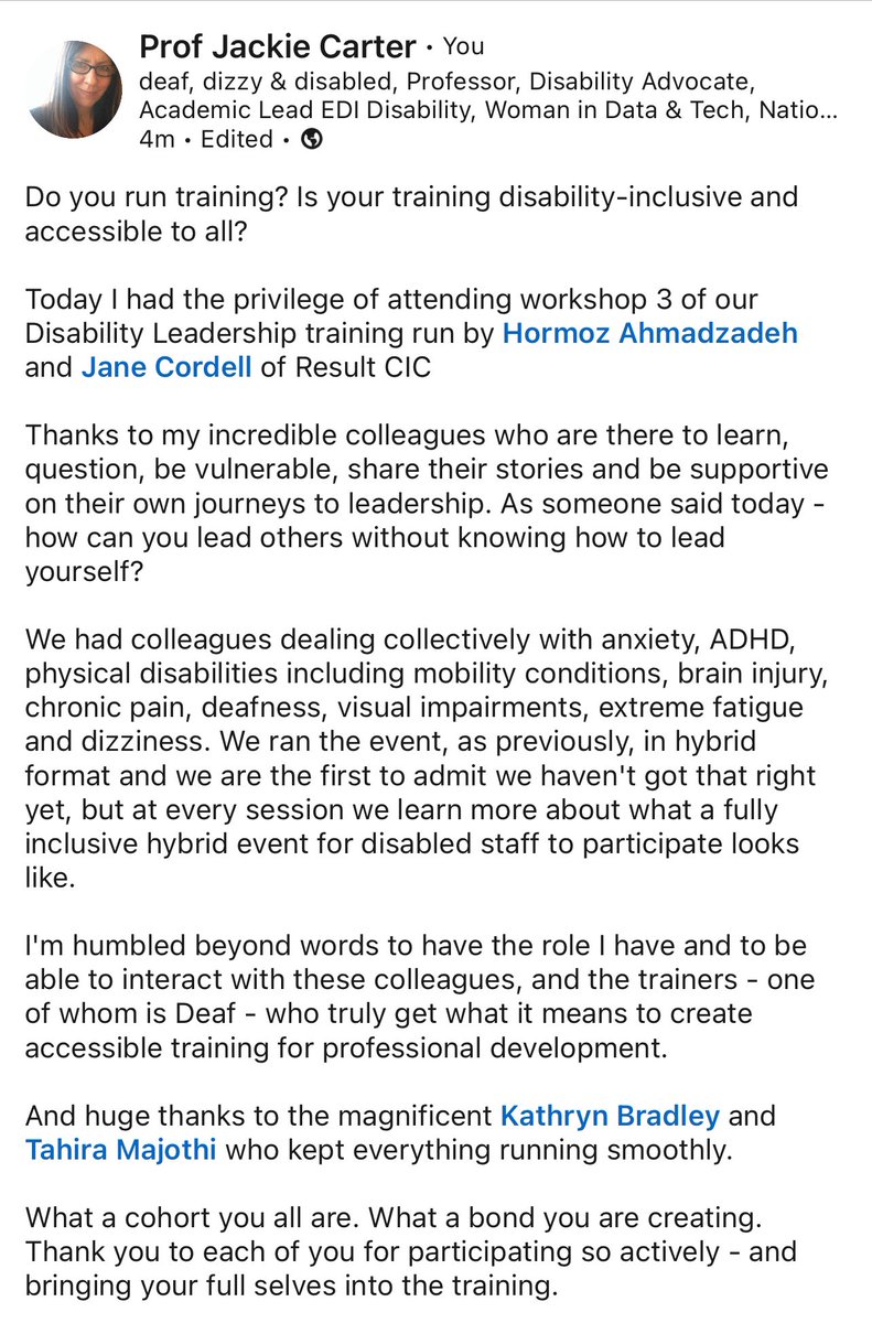 Disability inclusion and leadership training. A reflection.