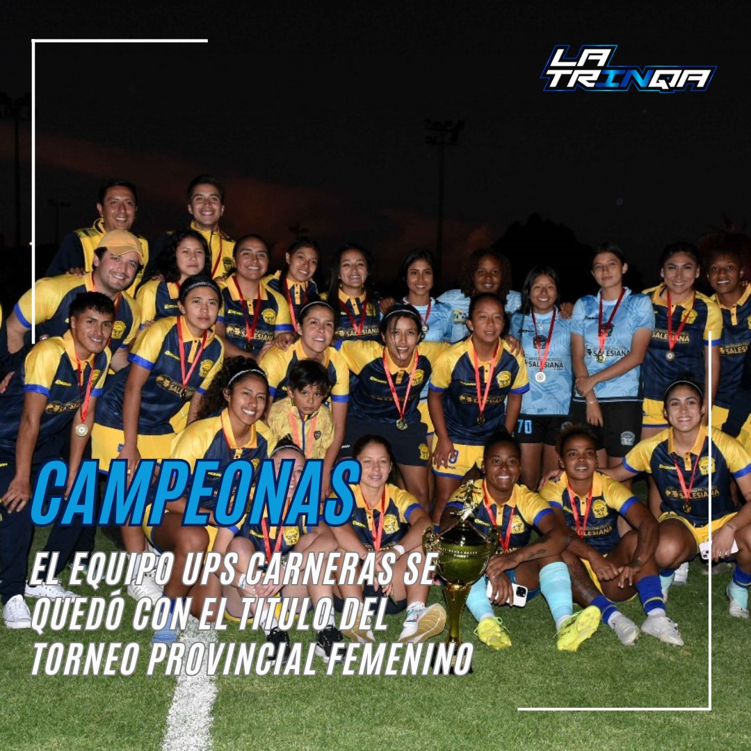 #LOCAL I 

El equipo de Carneras UPS Fútbol CLUB se proclamó campeón del Campeonato Provincial de Fútbol Femenino organizado por la Asociación de Fútbol del Azuay este miércoles 16 de octubre tras vencer 5-0 a Santa Ana. El plantel que dirige Edison Méndez clasifica a "play-offs"