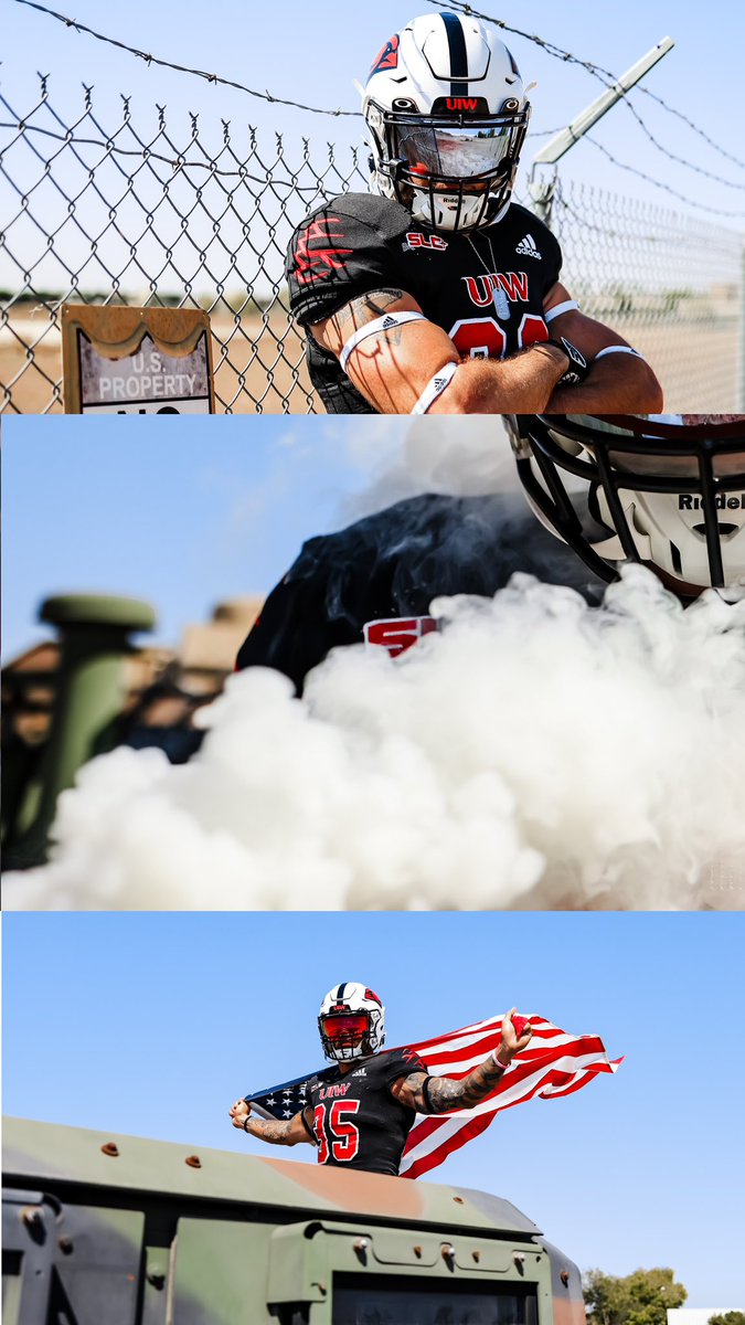 UIWFootball's tweet photo. Courtesy of the Red, White, and Blue.

This Saturday, we play for those who defend our freedom.🇺🇸
#TheWord | #TakeFlight

(Click to see more) https://t.co/krvB9U4aXU