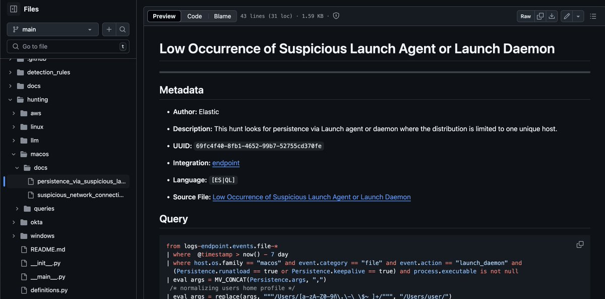 ~100 of new threat hunting content (ES|QL, Osquery) for windows, macos, cloud and more ...

github.com/elastic/detect…