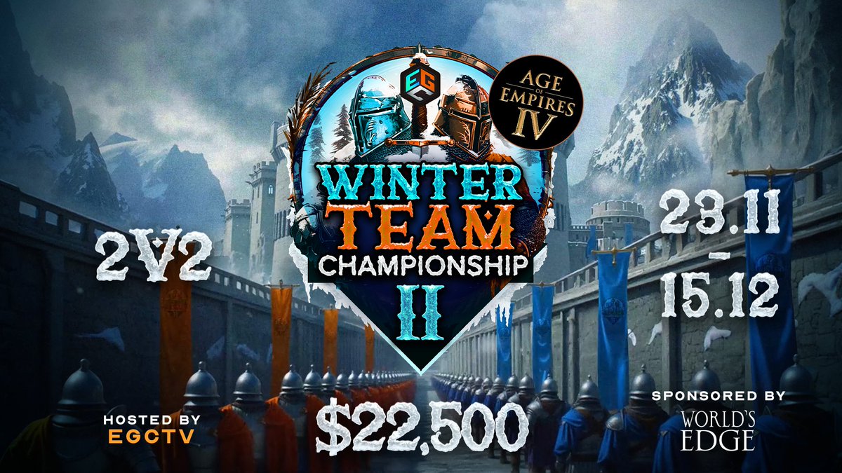 We're absolutely thrilled to announce that the Winter Team Championship is back!!!

🔹$22,500 prize pool!🔹
🔹2v2!🔹
🔹16 teams for the main event!🔹
🔹Teams of 3 players (including sub)!🔹

Find teammates and join the discussion on Discord: discord.gg/JHrfYKPbJE