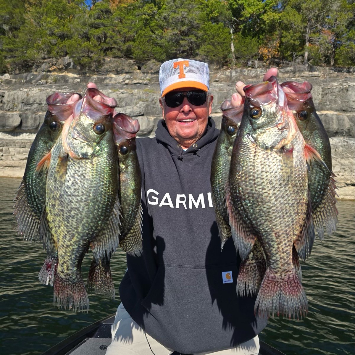 Bill_Dance1's tweet photo. Great day of deep water crappie fishin' on Bull Shoals Lake near Flippin, AR with my good friend and guide, Randy Reese. We caught a bunch in 20 to 35 ft. I learned several new lessons from Randy that I never knew about fishin’ deep water inactive crappie w/a slip cork! (Coming up on a new season of Bill Dance Outdoors 2025 )
#BullShoalsLake
#ThillFloats
#GarminPro