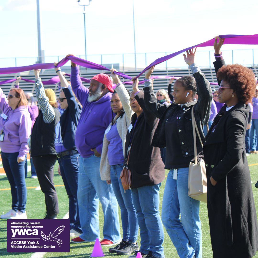 YWCAYork's tweet photo. 🌟 A warm thank you from our CEO C. Kim Bracey to everyone who joined our purple ribbon for Domestic Violence Awareness Month! Special thanks to York County Commissioners, Mayor Helfrich, Jerald Proctor, and Paula Copeland. Together, we're making a difference! 💜 #DVAM #YWCAYork https://t.co/NwRwNjKkTd