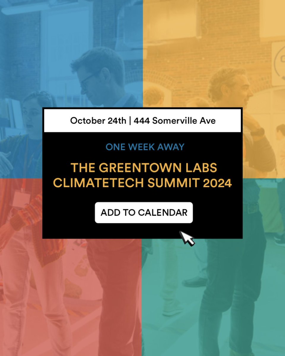 Now in its fifth year, the Greentown Labs Climatetech Summit is the ultimate celebration of climate-focused entrepreneurship and innovation. 

Learn more: bit.ly/4894IDb