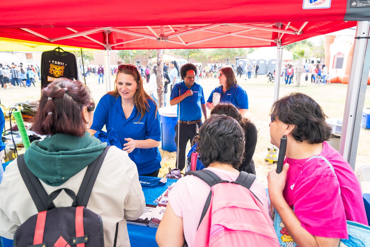 CapMetroATX's tweet image. Yesterday, we joined @TSBVI_Outreach to celebrate #WhiteCaneDay, raising awareness about accessibility and inclusivity for the visually impaired. 

This important day highlights the ongoing need for public understanding and support. #CapMetro was proud to be part of this crucial