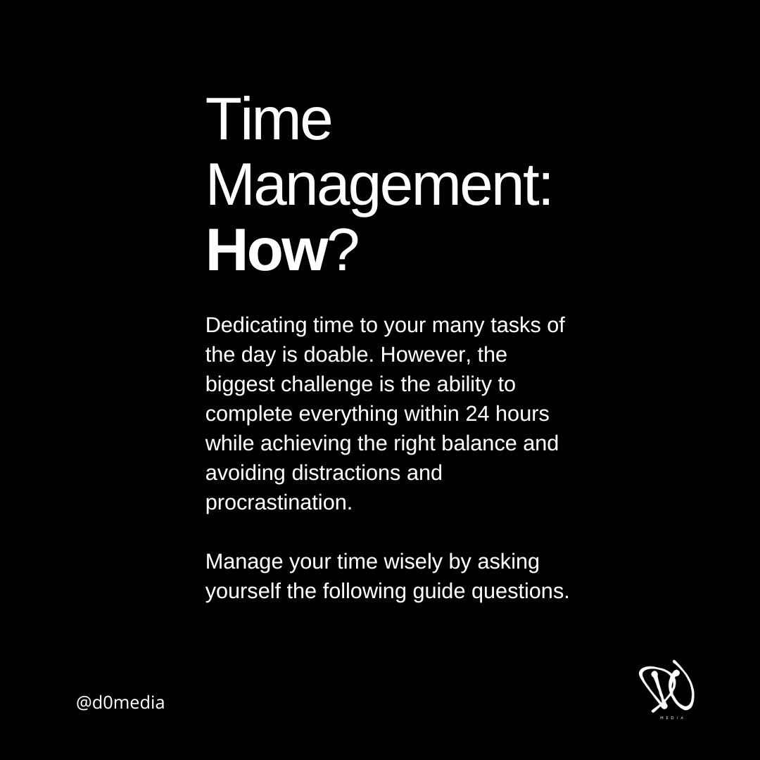 D0Media's tweet photo. Are you overwhelmed by all the things you have to do or have yet to do? Feeling like you’re all over the place and there’s not enough “time” to get them done? Or you just don’t know where to start?…

https://t.co/zxYoTZ68vb

#domedia #timemanagement #purpose #planning #balance https://t.co/5oiYql5YqO