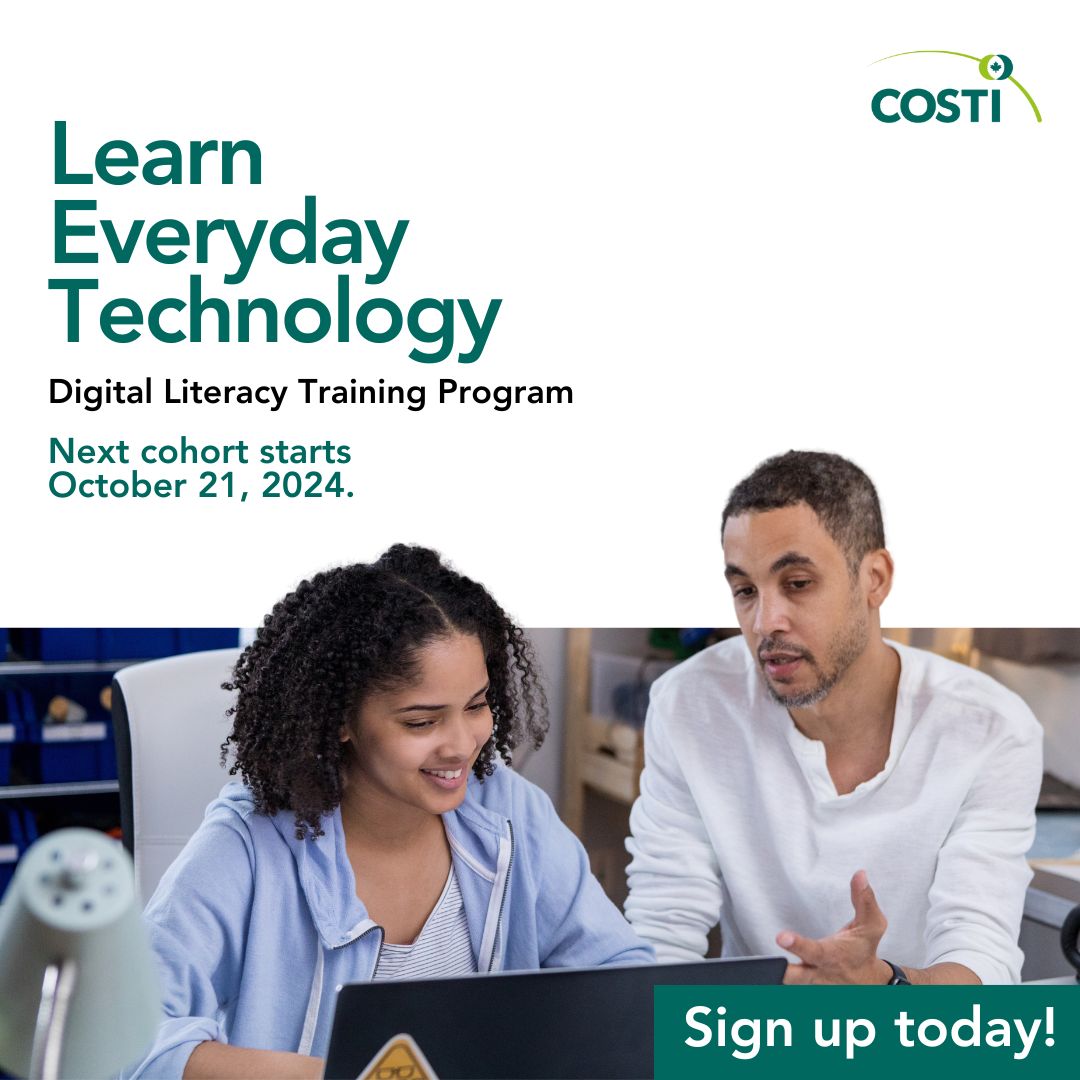 COSTI_org's tweet image. Ready to bridge the digital gap? Learn everything from basic computer skills to communication tools in this program for residents of Peel Region. Register Now: buff.ly/40aekvA
#FreeComputerCourse #DigitalLiteracy #MediaLiteracy