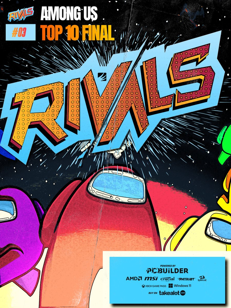 ⚔️ #ACGLrivals FINALS ‼️ 

🔴 Tune in to the #AmongUs Rivals Top 10 Finals this Saturday ‼️ Hailing from space, only ONE crewmate will win the 💰R10 000 cash prize ‼️🥽
📅 19 October
🕑 2PM SAST
📺 Stream links👉 acgl.gg/rivals#leaderb…

Powered by <a href="/PCBuilderZA/">PCBuilderZA</a> 
Buy on <a href="/TAKEALOT/">takealot</a>