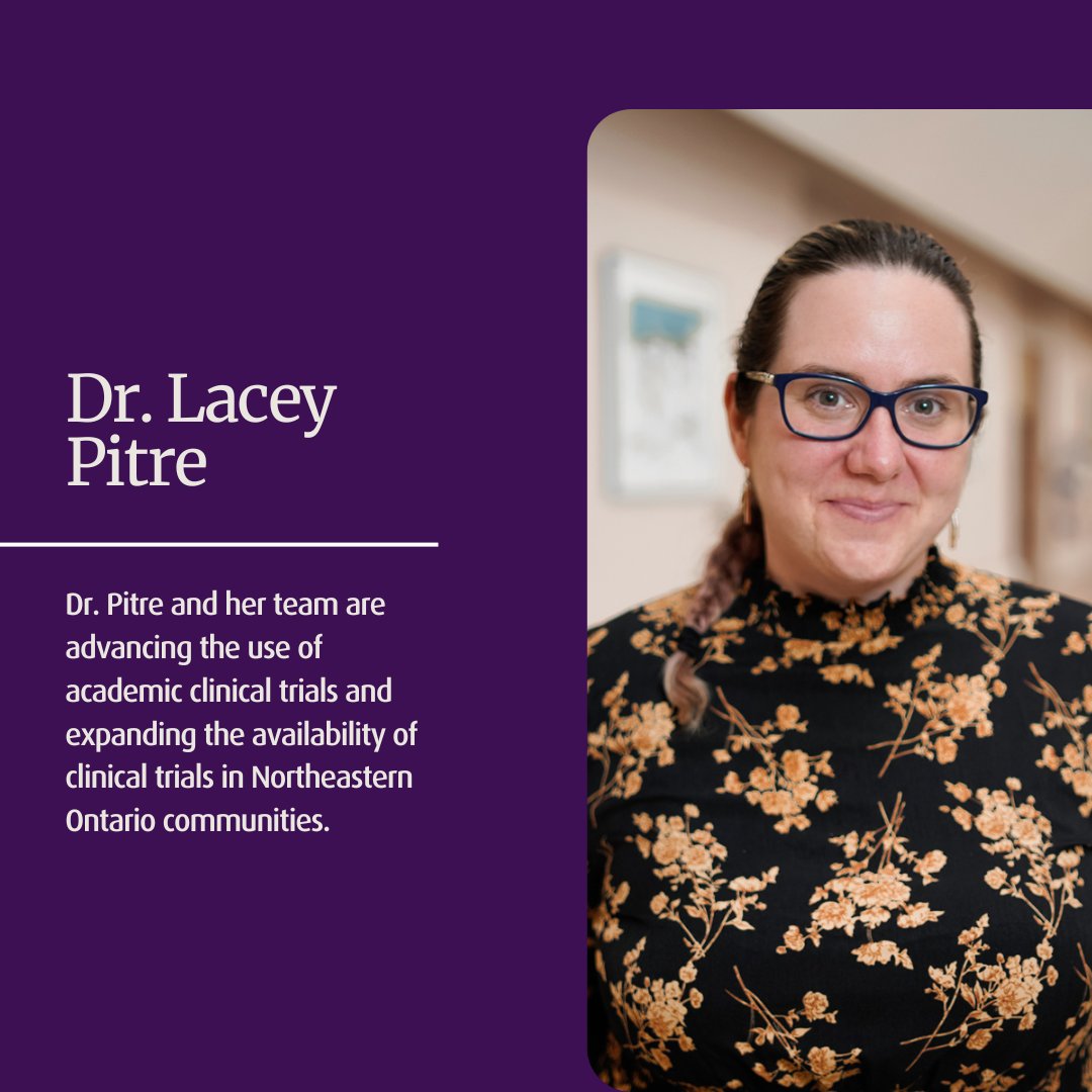 ✴️ Shining a Light on Northeastern Ontario Cancer Research!

Dr. Lacey Pitre and her team are advancing the use of academic clinical trials and expanding the availability of clinical trials in Northeastern Ontario communities.