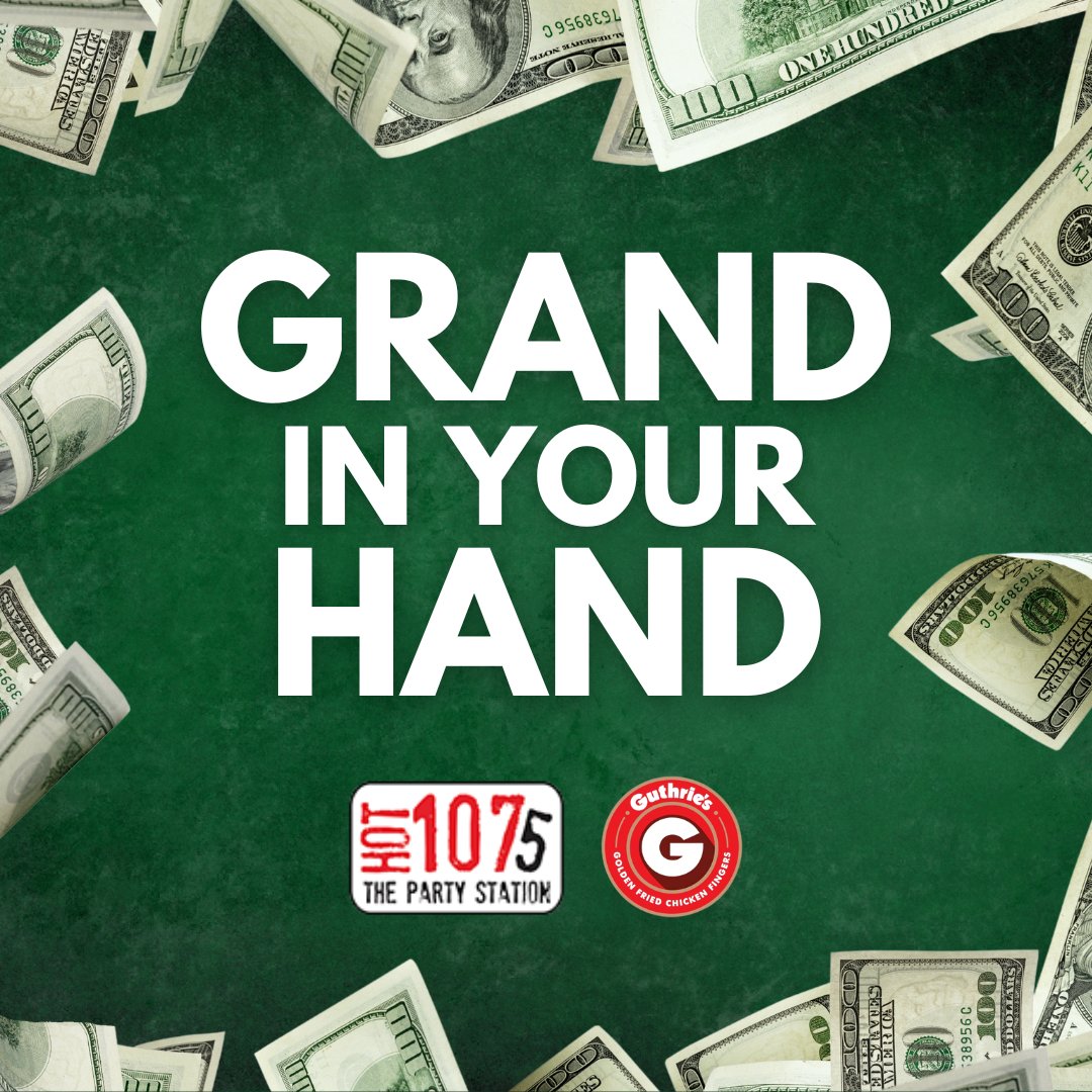 A GRAND IN YOUR HAND. Listen at 8a, 11a, 2p and 5p for the keyword to be entered to win $1000!!!! Click for more details. hot1075.com/2024/08/14/gra… With @guthriesjonesboro