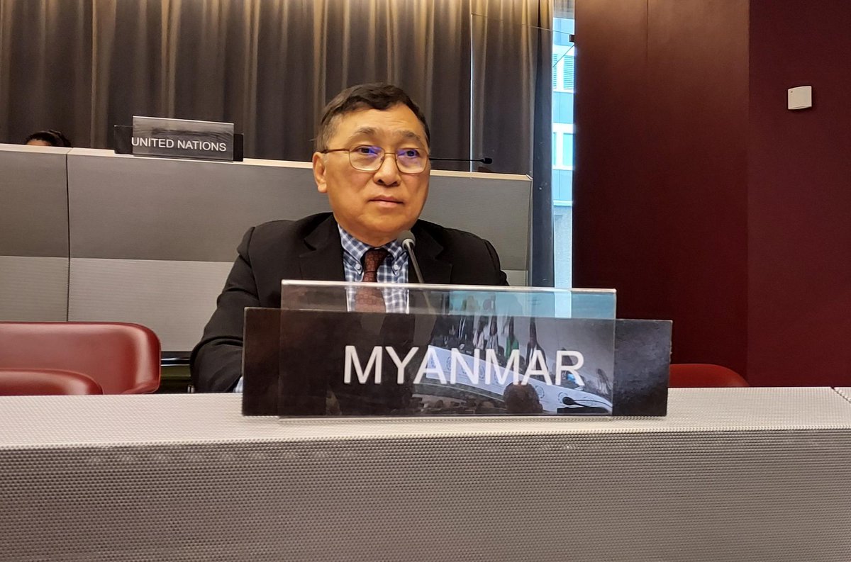 CrphMyanmar's tweet photo. In #Myanmar, military junta is increasing airstrikes, targeting civilians as they lost more and more territories on ground. Admist this happening crisis, military #juntan is preparing to hold a sham election in 2025 which is nither democratic nor reflect the will of the people.
@DrWinMyatAye at #IPU149's Governing Council Session