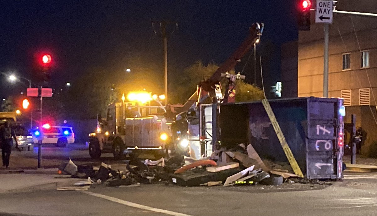 Mike Robison (@mrobisonfox10) on Twitter photo A truck carrying work debris overturned on 22nd St south of Jefferson. 1 lane of Jefferson is closed, but light rail traffic isn’t affected while the truck is uprighted and the contents picked up. Avoid the area for now. No word on the driver’s condition. <a href="/FOX10Phoenix/">FOX 10 Phoenix</a> A truck carrying work debris overturned on 22nd St south of Jefferson. 1 lane of Jefferson is closed, but light rail traffic isn’t affected while the truck is uprighted and the contents picked up. Avoid the area for now. No word on the driver’s condition. <a href="/FOX10Phoenix/">FOX 10 Phoenix</a>