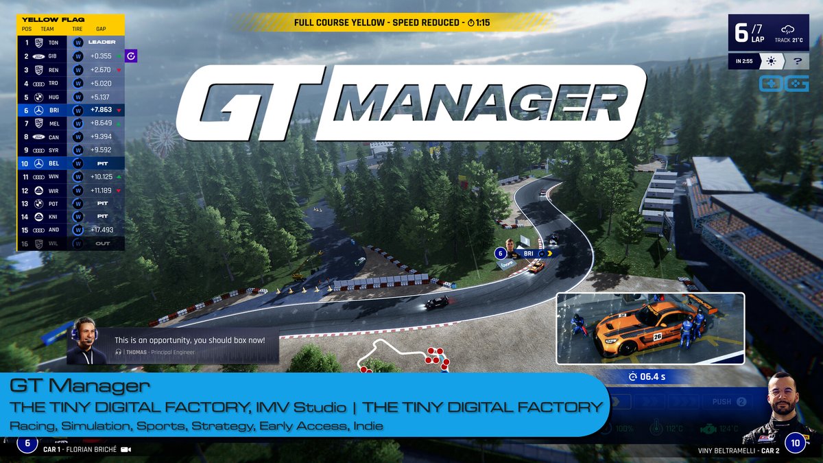OverageGmngCom's tweet photo. OG plays GT Manager
https://t.co/B2jQRMi2th
Like &amp; Sub!
@TinyDFactory
@IMVStudio
#GTManager #MotorsportStrategy #RacingSim #EnduranceRacing #RealTimeTactics #RacingManagement #GTManagerGame #IndieGameTrends #IndieWatch #IndieDev #GameDev #IndieGameDev #IndieGame #Gameplay #Gaming https://t.co/JJbtnWndT4