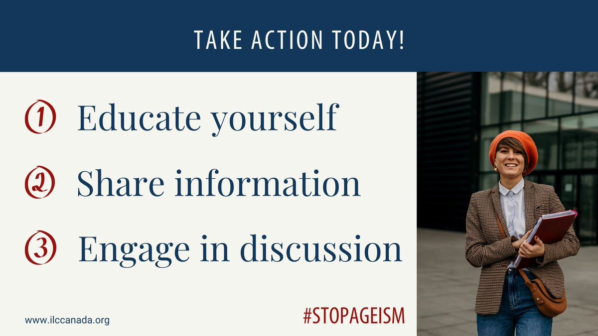 Combating ageism starts with awareness and education. Educate yourself, share information and resources and engage in discussion to promote understanding and challenge ageist beliefs. #StopAgeism <a href="/ILCglobal/">ILC Global Alliance</a>