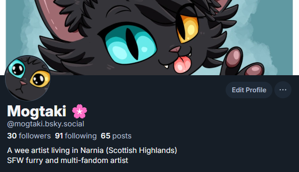 Since everybody else is and once Weretober is over I'll probably stick with posting art over in butterfly land too but yeah uhhh mogtaki.bsky.social

Basically the block feature and the AI policy change has made everything unfriendly for artists here sadly