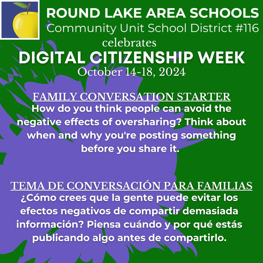 Finding a balance with social media and technology use is crucial to your well being. Use the prompts below to spark ideas when finding media balance. #DigitalCitizenshipWeek