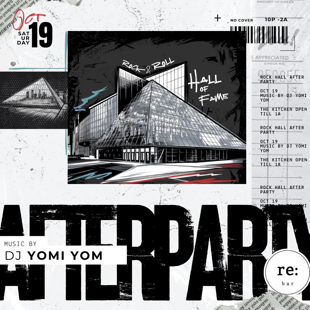 SATURDAY 10.19
The only official place within walking distance from the Rock’n Roll Hall of Fame Induction Ceremony with a guarantee vibe &amp; kick it!
After party sounds by <a href="/_djyomiyom/">Yomi</a> 
Starting at 10P-Late! // 21+
KITCHEN open late!
Table Service Available!