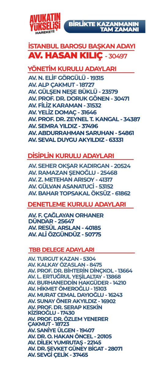 Desteğinizi bekliyoruz, hafta sonu görüşmek üzere 🍀 <a href="/avukat_yukselis/">Avukatın Yükselişi Hareketi</a> <a href="/HasanKILICistbr/">Av.Hasan Kılıç</a> <a href="/avukatelif/">Av. Elif Görgülü</a>