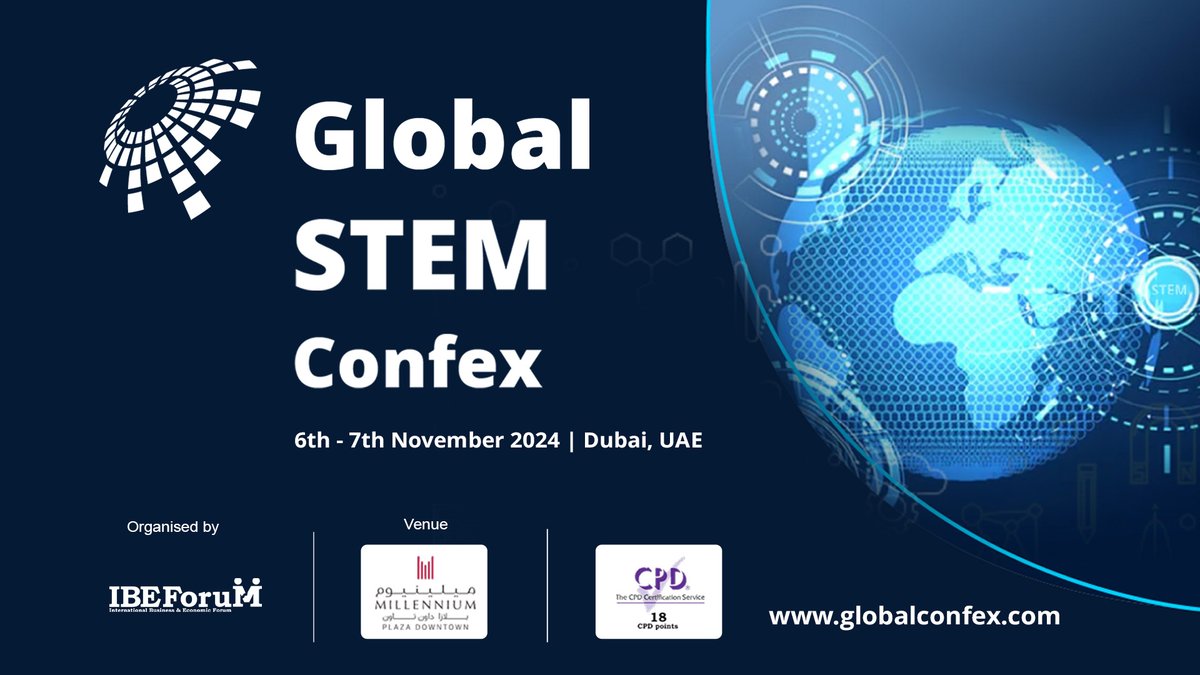 CEOInsightsAsi2's tweet photo. 📅 Dates: November 6th-7th, 2024
📍 Location: Dubai, UAE

Website Link: https://t.co/2hCDsso405

Organized By: IBEForuM
Media Partner: @CEOInsightsAsi2

#GlobalSTEMEducationConfex #STEMEducation #EducationConference #STEM2024 #InnovationInEducation #IBEForuM #dubaiEvents https://t.co/7lv0bz4H71