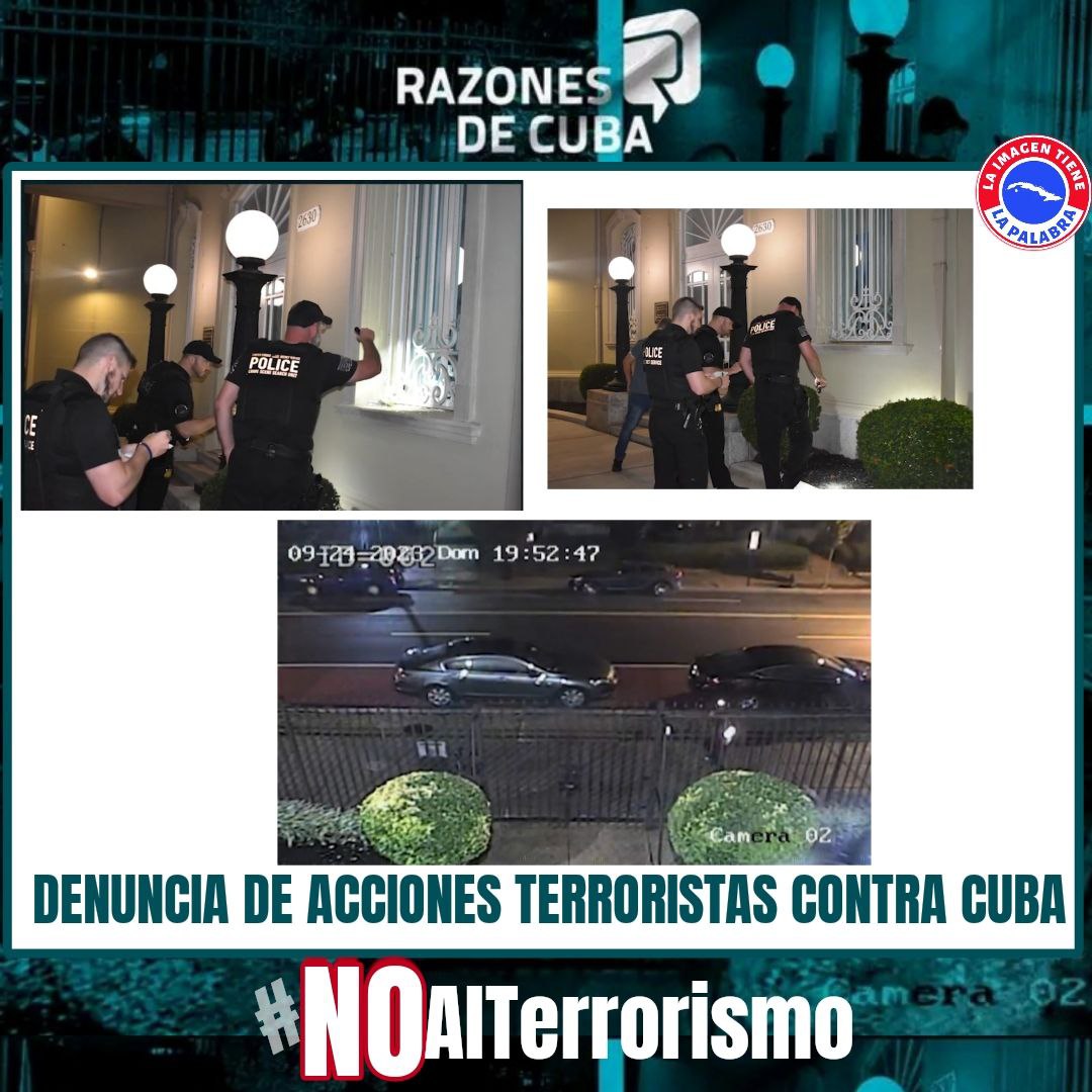Autoridades cubanas denunciaron, este miércoles, impunidad de acciones terroristas contra Embajada de #Cuba en EEUU. 
#NoAlTerrorismo