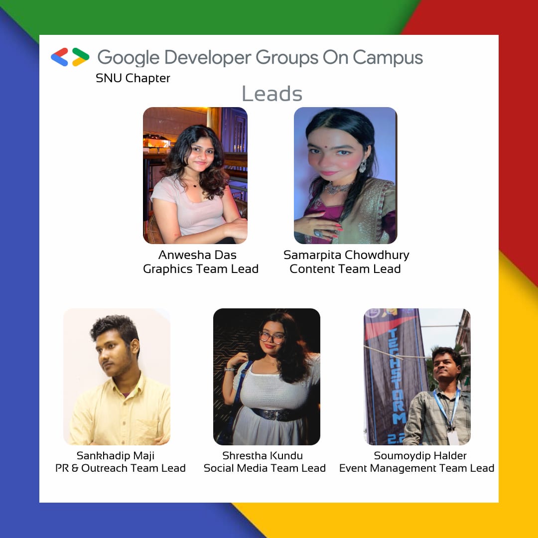 GDGonCampus_SNU's tweet photo. Progress is in the people behind the tech! ✨ Meet the GDG SNU family 2024-25: Priyanka Banerjee as Lead Organizer, Himadri Das & Sarmistha Ghosh as Organizers, driving success.
#gdgsnu #sisterniveditauniversity #google #googledevgroup https://t.co/vUZ0HUhmGi