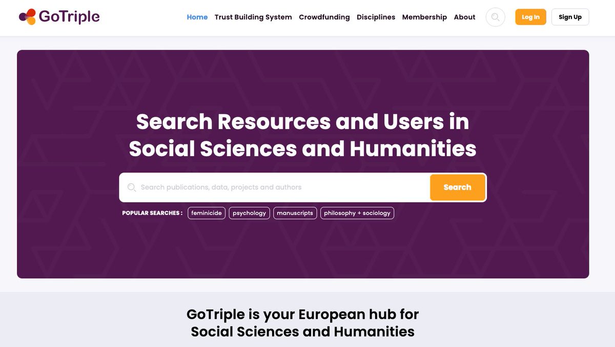 ATRIUM_EU's tweet photo. This week, the #ATRIUMCatalogueSpotlight presents: the GoTriple Platform! 

#GoTriple is an innovative multilingual &amp; multicultural discovery solution for the social sciences &amp; humanities 💡 

🔸Discover https://t.co/0iufoeFUn2
🔸Browse the Catalogue https://t.co/dp8Qztoay7 https://t.co/ob1k1buLTq