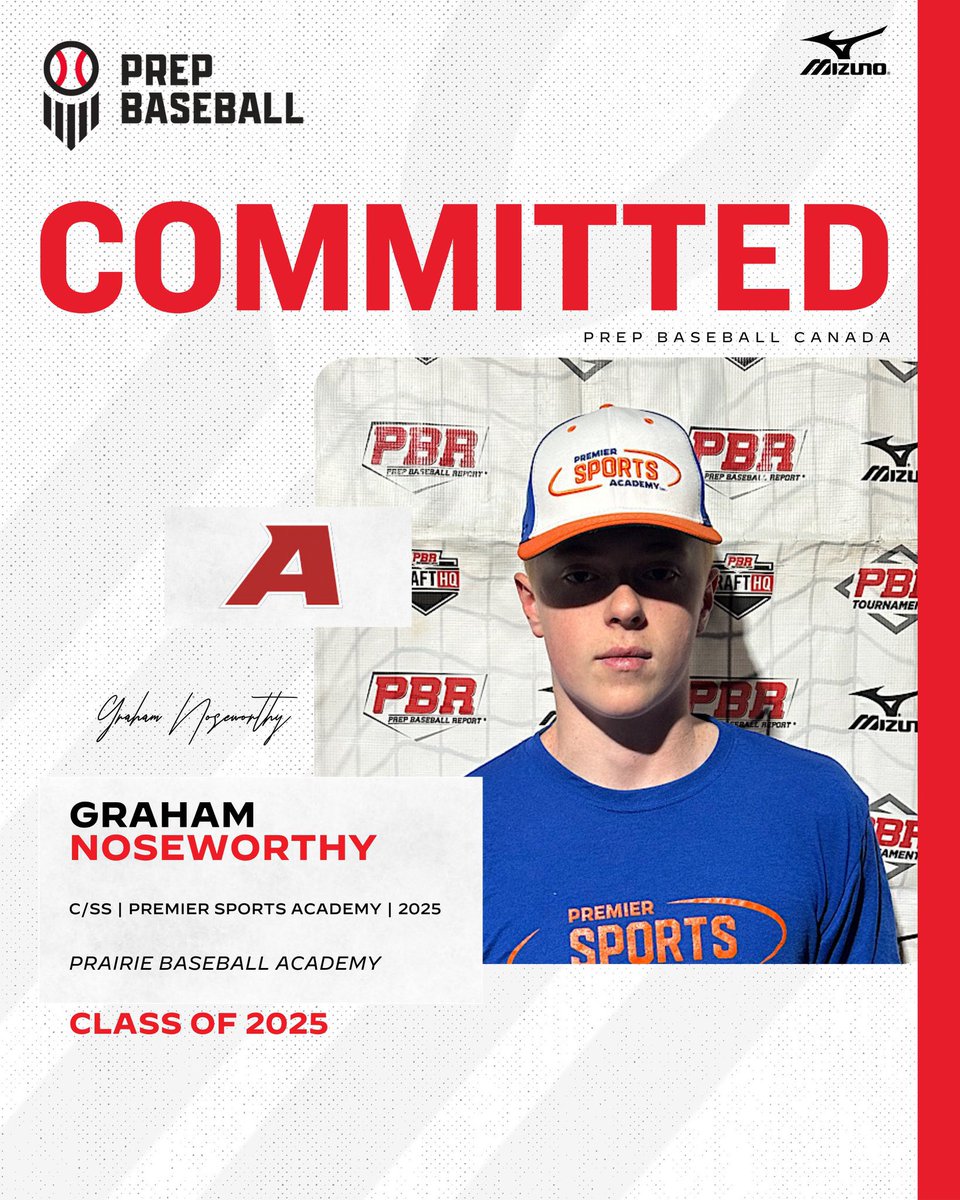 PB_Atlantic's tweet photo. 🚨𝐂𝐎𝐌𝐌𝐈𝐓𝐌𝐄𝐍𝐓 𝐀𝐋𝐄𝐑𝐓🚨

'25 C/SS Graham Noseworthy (@premiersportsNL) announces his commitment to Prairie Baseball Academy.

@52Noseworthy || @PrairieBaseball https://t.co/OvUypFLUS6