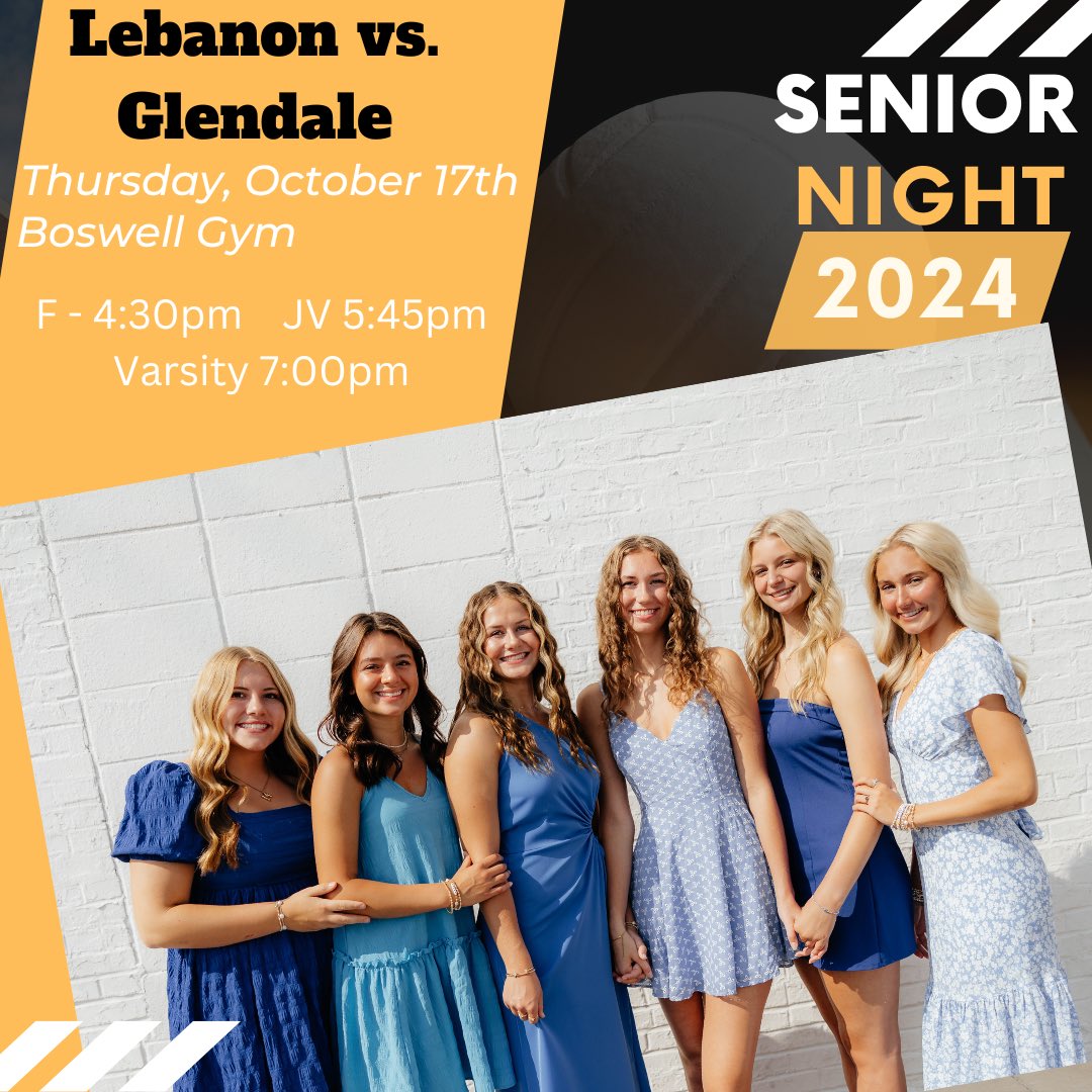 Senior Night!  Come join us tonight as we recognize and watch our senior volleyball girls compete in Boswell Gym for the very last time.