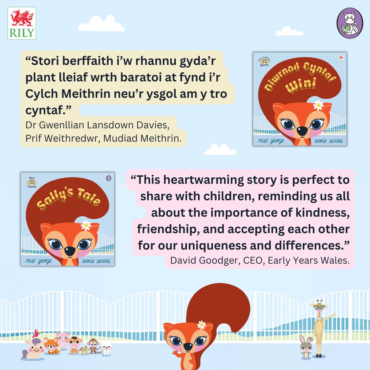 Gwasg Rily Publications (@gwasgrilybooks) on Twitter photo 🌼 Diwrnod Cyntaf Wini | Sally’s Tale 🌼
Plentyn yn dechrau cylch meithrin neu ysgol cyn hir? Dyma’r llyfr iddyn nhw!
The perfect book for any child starting a new setting or school!
Gyda diolch i | Thank you
<a href="/MudiadMeithrin/">MudiadMeithrin</a> <a href="/EarlyWales/">Early Years Wales</a> 🌼 Diwrnod Cyntaf Wini | Sally’s Tale 🌼
Plentyn yn dechrau cylch meithrin neu ysgol cyn hir? Dyma’r llyfr iddyn nhw!
The perfect book for any child starting a new setting or school!
Gyda diolch i | Thank you
<a href="/MudiadMeithrin/">MudiadMeithrin</a> <a href="/EarlyWales/">Early Years Wales</a>