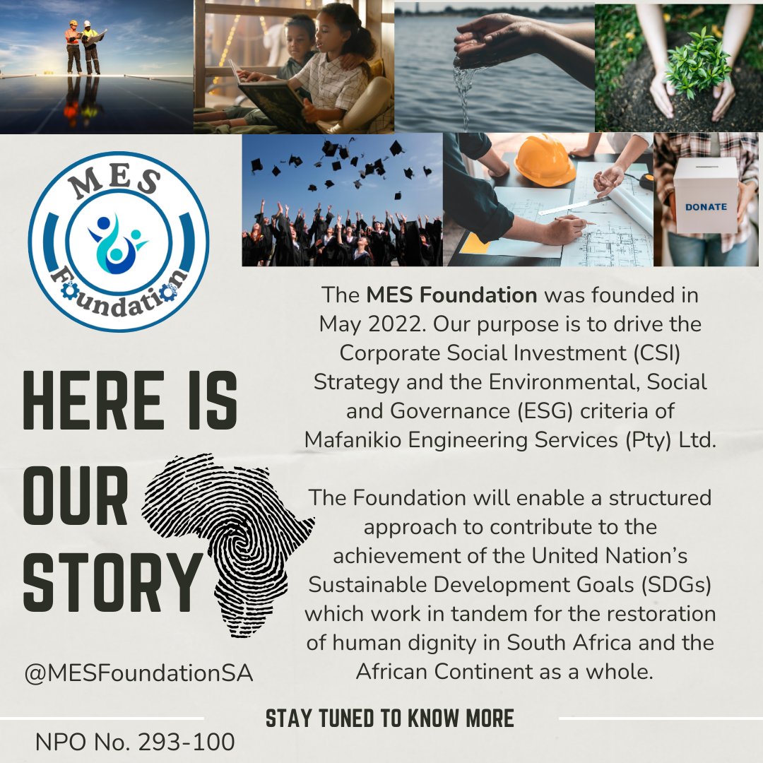 MESFoundationSA's tweet photo. Learn about us and what inspired our establishment! Proud to be an official NPO @The_DSD
#SDGS2030 #Sustainability #SustainableDevelopment #NPO #NonProfit #NonProfitSupport #WomenEmpowerment #Inequality #Poverty #Water #Sanitation #Infrastructure #RenewableEnergy #SouthAfrica https://t.co/USnk9dNXf0