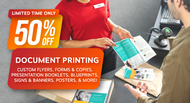 HitouchBusiness's tweet image. Reminder - We're still offering 50% off all document printing orders, for a limited time only! 

Learn more about our printing and marketing solutions here: ow.ly/zxE350TNxPG

#DocumentPrinting #Printing #Print #PrintingServices #PrintingSolutions #PrintMarketing