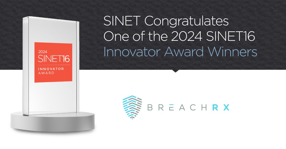 BreachRx's tweet photo. BreachRx is a 2024 #SINET16 Innovator Award winner! 🏆🚀

Our intelligent #IncidentResponse platform is redefining how to strengthen resilience against #CyberIncidents while safeguarding customers &amp; stakeholders. Thank you @SINETconnection for this honor! https://t.co/txEndZiOgm https://t.co/mWBJVPE9wL
