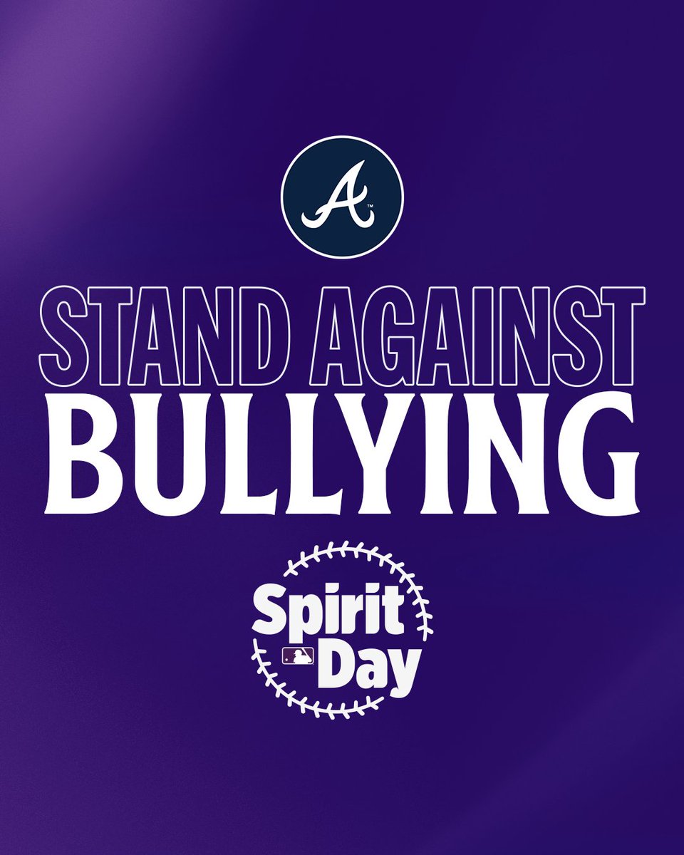 Braves's tweet image. #SpiritDay is a day to take a stand against bullying of LGBTQ youth who are bullied just for being who they are. Join the Atlanta Braves in supporting kindness and helping everyone feel welcomed and included.

#SpiritDay
