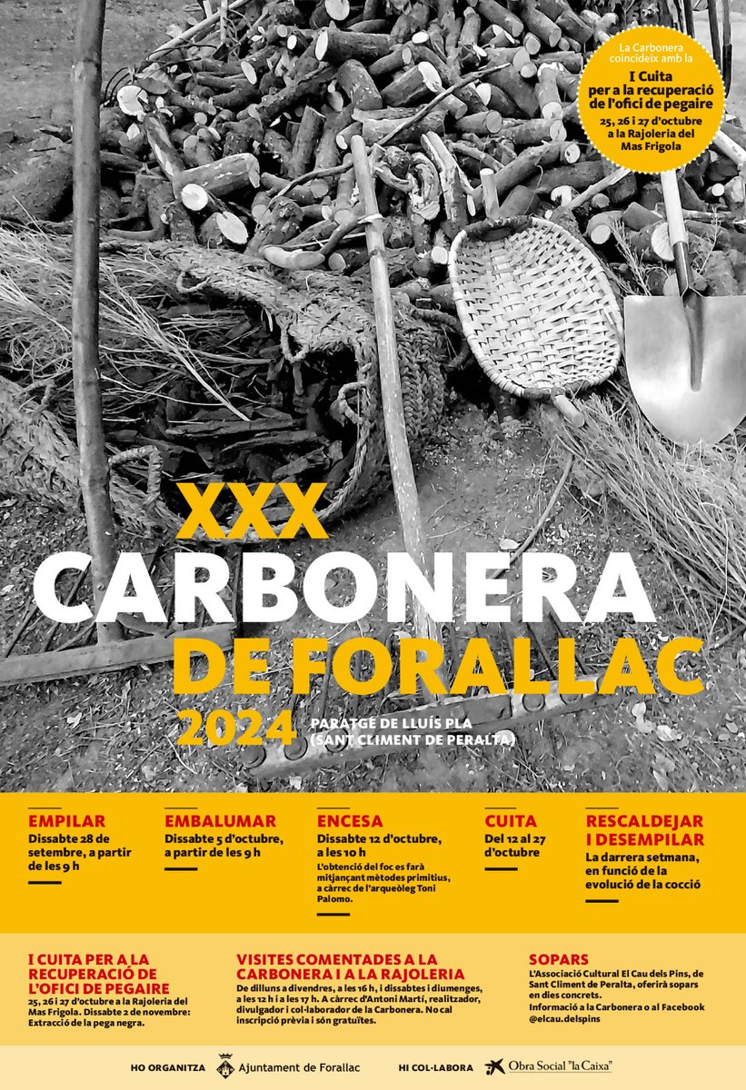 neolithicwmed's tweet photo. El dia 12 d'octubre i com fa 29 anys el nostre company Antoni Palomo (@antoni_palomo) va encendre utilitzant tècniques preindustrials la #carbonera de #Forallac.
Un acte que inicia la cuita del carbó i que es perllongarà durant una mica més de dues setmanes. https://t.co/0yFZsxuL2i