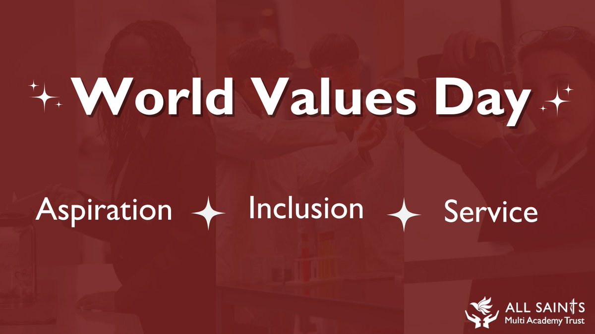 allsaints_mat's tweet photo. Today is #WorldValuesDay, and All Saints Multi Academy Trust would like to remind everyone of our core values: #Aspiration, #Inclusion, and #Service 🌟

Together, we celebrate success, embrace different perspectives, and support our communities.

https://t.co/Wa6zSxJiH7 https://t.co/0qqsUmTSBW