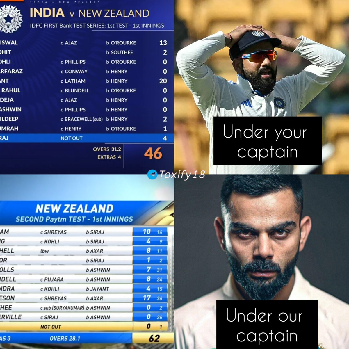 toxifyxe_ALTS's tweet image. Under Rohit&apos;s Army vs Kohli&apos;s spoiled brat&apos;s😉😘

#INDvNZ