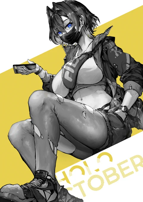 17. Monochromeronii#HOLOctober #kronillust 