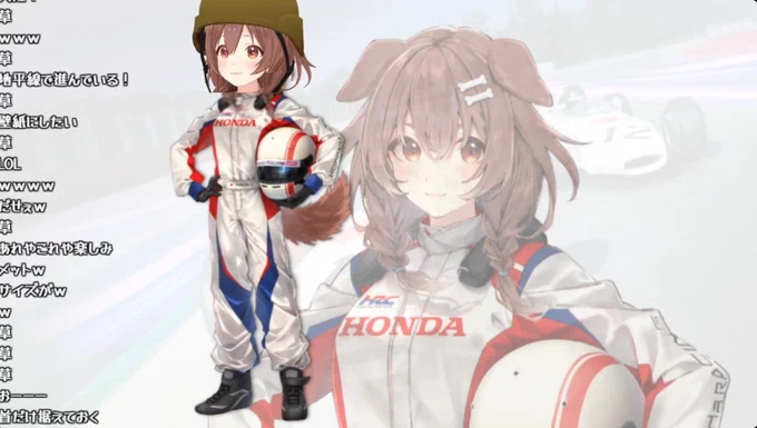 レーシングスーツころさんカッコよかったー!グッズ化楽しみーもてぎロケ動画面白かったし、SITHを身にまとった岡さんの説明色々聞けて楽しかった#HondaRacingeMS #生神もんざえもん 