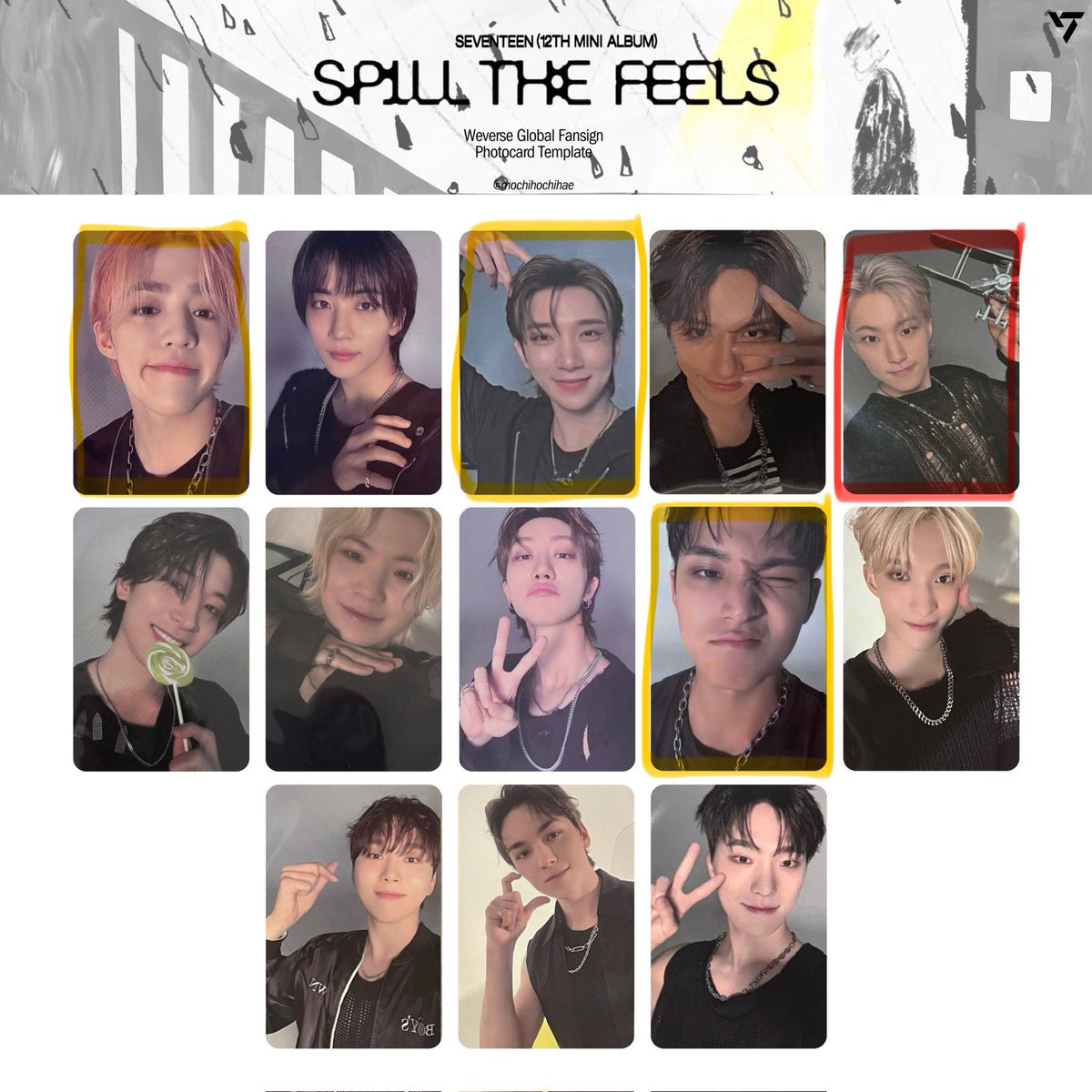 essviitii's tweet photo. 세븐틴 미니 12집 스필더필 
SEVENTEEN mini 12 SPILL THE FEELS
앨범 포카 위버스 특전 팬싸특전 캐럿반 마그넷 교환

me : 💛
💎: ❤️

앨범 버전 맞춰서 교환 원하고
모두 호시로 교환 원합니다
에스쿱스 정한 조슈아 준 원우 우지 디에잇 민규 도겸 승관 버논 디노 https://t.co/fsYFEm5tG1