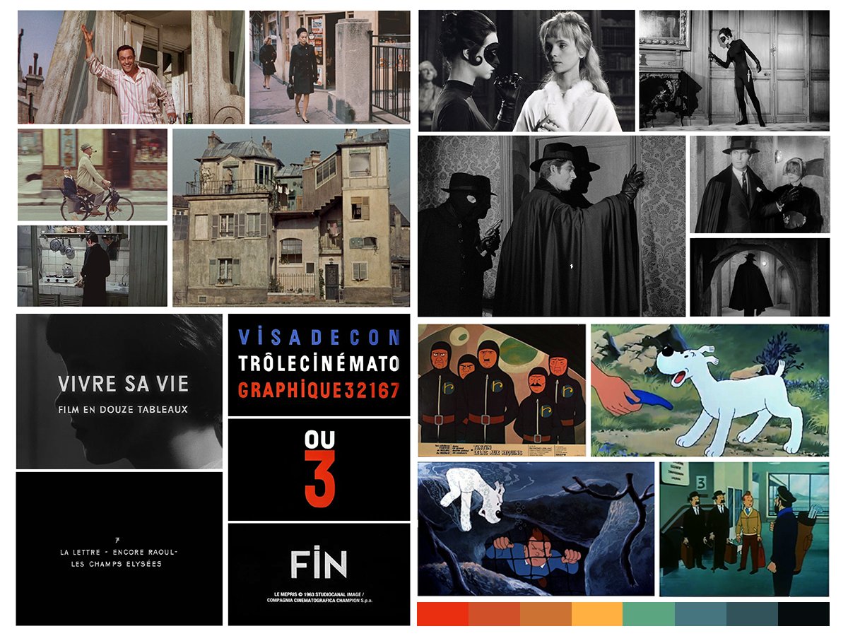 Hi everyone,

Here's the mood board for #MidnightGirl which I did back when we started making the game. I took inspiration from Sixties cinema and movies that take place in Paris.

Can you name the movies? 

#GameDev #moodboard