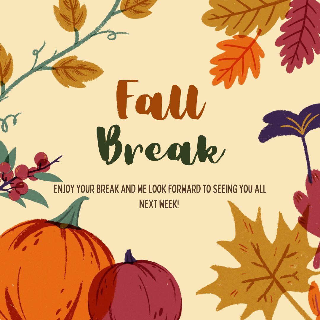 We hope you all enjoy your break!