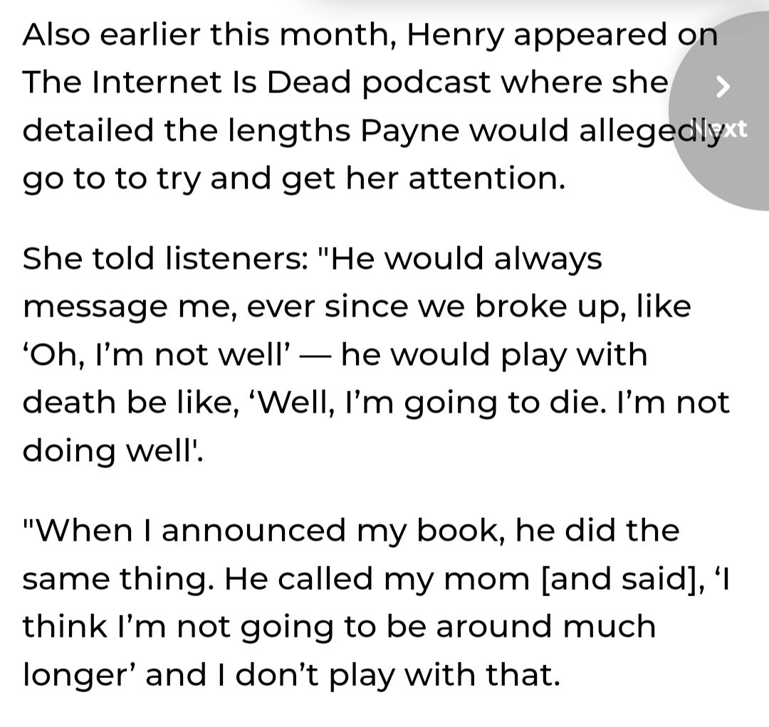 Hann_E92's tweet photo. 😞 He was in a bad place and no-one was helping him. Liam told his ex he won't be around much longer. #RIPLiamPayne https://t.co/NJFoybL1eH